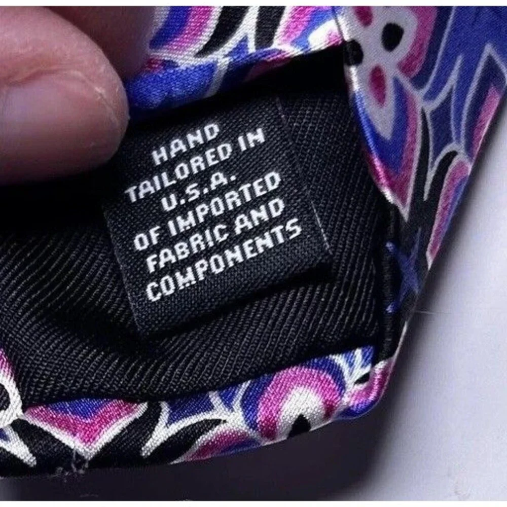 Murano Tie Men's 3 inch Blue Pink Floral Classic Pointed 100% Silk USA